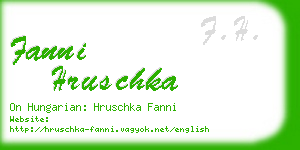 fanni hruschka business card